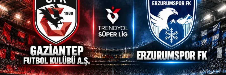 Gaziantep FK Erzurumspor maçı Trendyol Süper Lig 9. hafta
